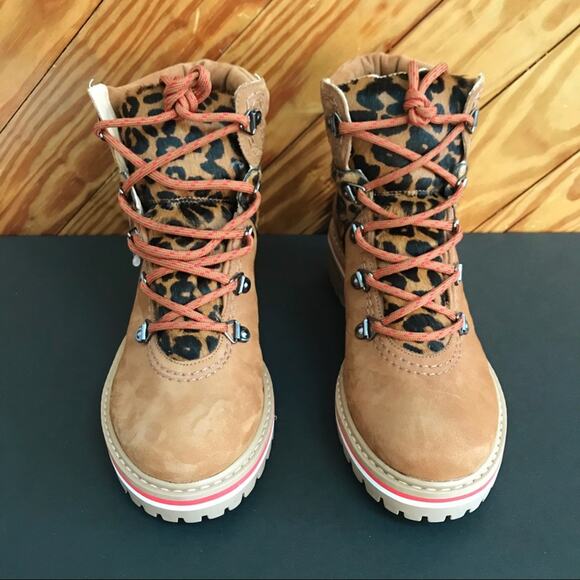 SCHUTZ Keida Leopard Calf Hair Hiking Boots - Picture 6 of 10